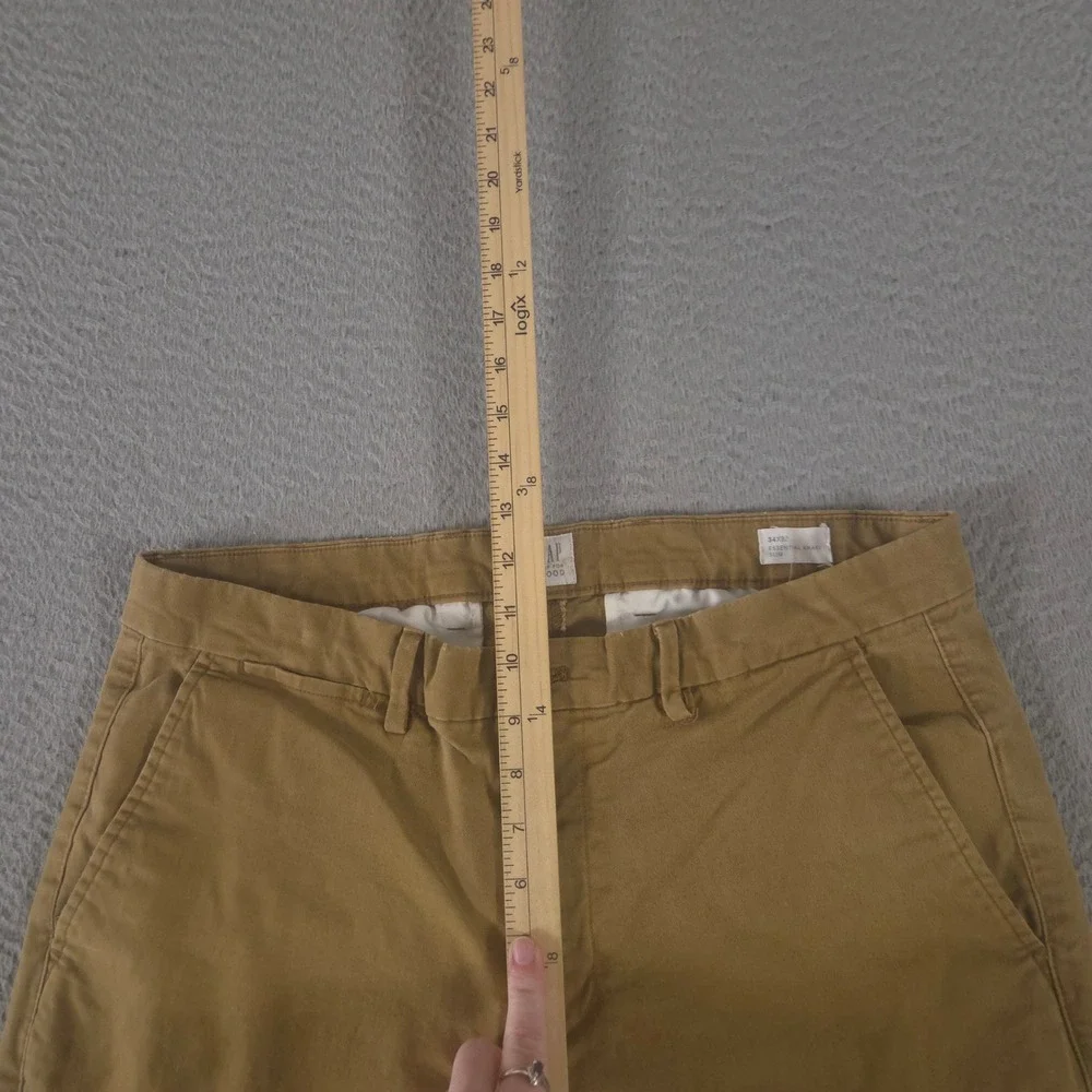Gap Pants Mens 34x32 Tan Essential Khaki Slim Fit Stretch GapFlex Chino Trousers